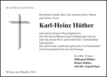 Traueranzeige von Karl-Heinz Hüther von Trauerportal Rhein Main Presse