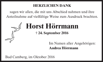 Traueranzeige von Horst Hörrmann von  Camberger Anzeiger