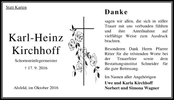 Traueranzeige von Karl-Heinz Kirchhoff von VRM Trauer
