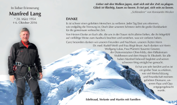 Traueranzeige von Manfred Lang von VRM Trauer