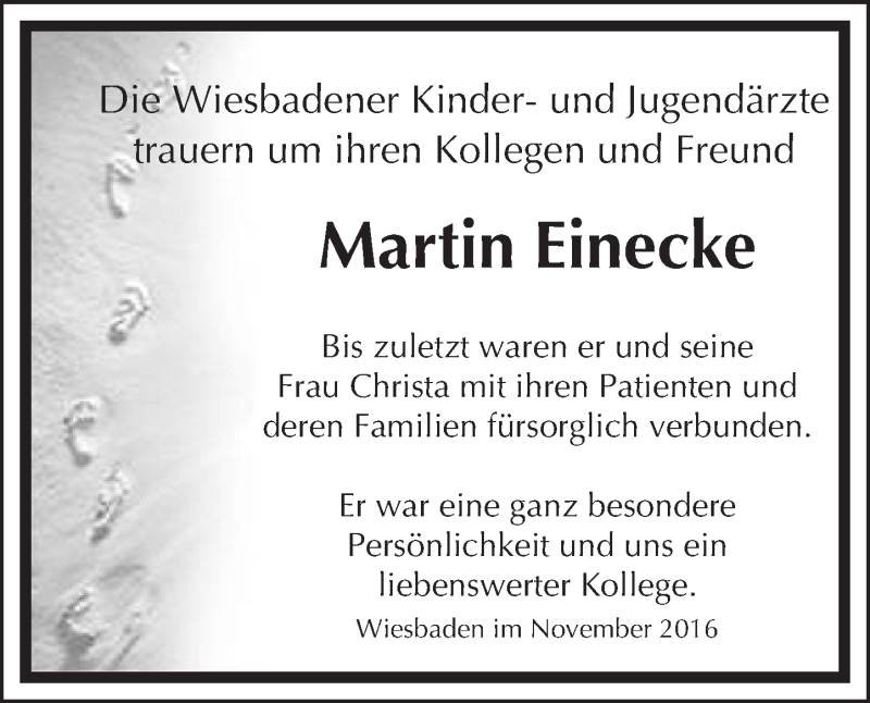  Traueranzeige für Martin Einecke vom 05.11.2016 aus Trauerportal Rhein Main Presse