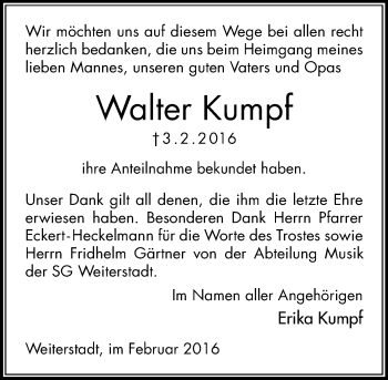 Traueranzeige von Walter Kumpf von trauer.echo-online.de