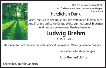 Traueranzeige von Ludwig Brehm von trauer.echo-online.de