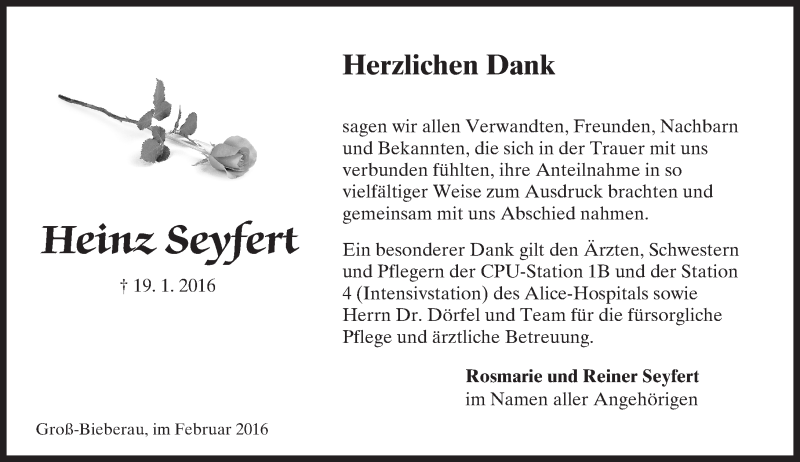  Traueranzeige für Heinz Seyfert vom 27.02.2016 aus trauer.echo-online.de