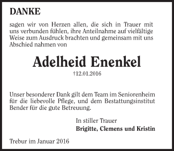 Traueranzeige von Adelheid Enenkel von trauer.echo-online.de