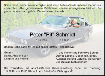 Traueranzeige von Peter Schmidt von trauer.echo-online.de