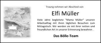 Traueranzeige von Elfi Müller von trauer.echo-online.de