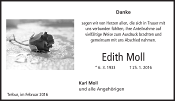 Traueranzeige von Edith Moll von trauer.echo-online.de
