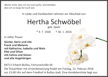 Traueranzeige von Hertha Schwöbel von trauer.echo-online.de