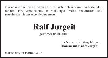 Traueranzeige von Ralf Jurgeit von trauer.echo-online.de