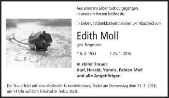 Traueranzeige von Edith Moll von trauer.echo-online.de