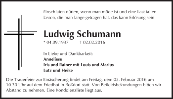 Traueranzeige von Ludwig Schumann von trauer.echo-online.de