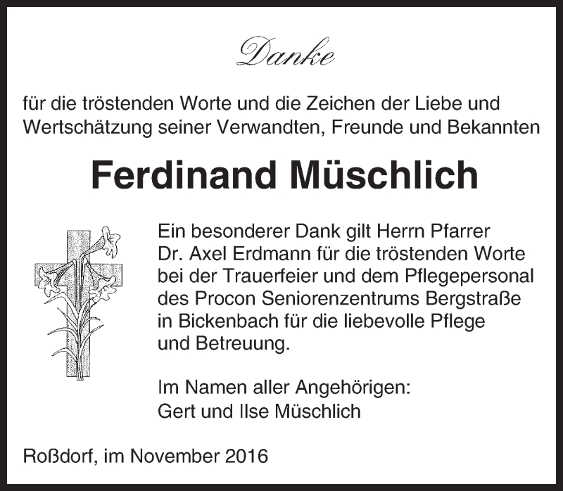  Traueranzeige für Ferdinand Müschlich vom 24.02.2016 aus trauer.echo-online.de