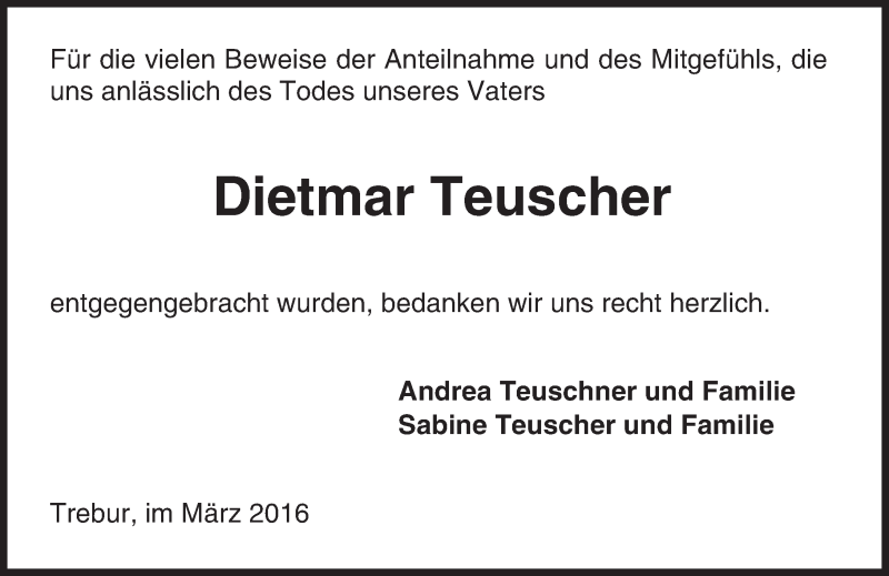  Traueranzeige für Dietmar Teuscher vom 21.03.2016 aus trauer.echo-online.de