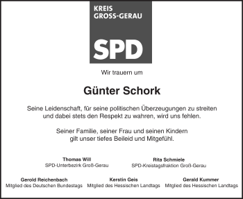 Traueranzeige von Günter Schork von trauer.echo-online.de