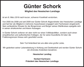 Traueranzeige von Günter Schork von trauer.echo-online.de