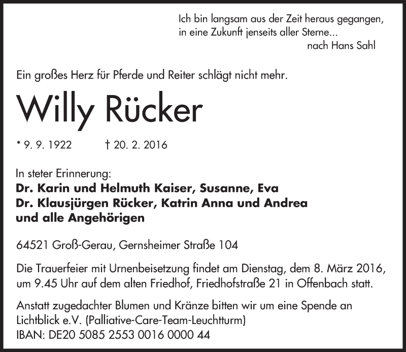  Traueranzeige für Willy Rücker vom 05.03.2016 aus trauer.echo-online.de