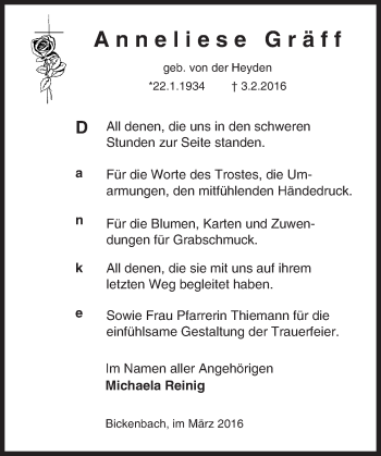 Traueranzeige von Anneliese Gräff von trauer.echo-online.de