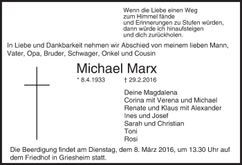 Traueranzeige von Michael Marx von trauer.echo-online.de