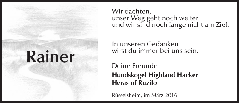  Traueranzeige für Rainer  vom 19.03.2016 aus trauer.echo-online.de