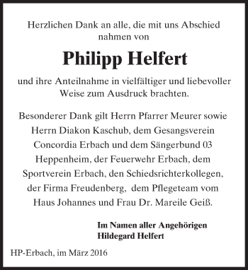 Traueranzeige von Philipp Helfert von trauer.echo-online.de