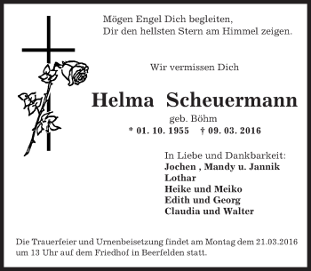 Traueranzeige von Helma Scheuermann von trauer.echo-online.de