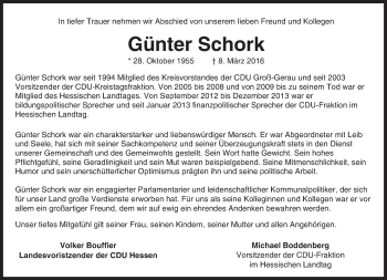 Traueranzeige von Günter Schork von trauer.echo-online.de
