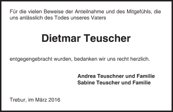 Traueranzeige von Dietmar Teuscher von trauer.echo-online.de