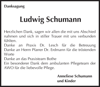 Traueranzeige von Ludwig Schumann von trauer.echo-online.de