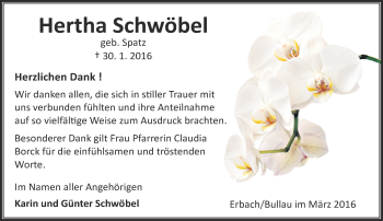 Traueranzeige von Hertha Schwöbel von trauer.echo-online.de