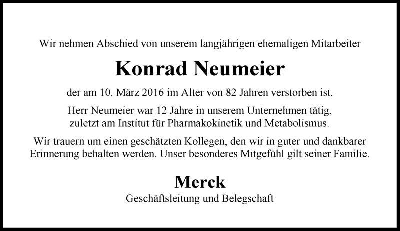  Traueranzeige für Konrad Neumeier vom 31.03.2016 aus trauer.echo-online.de