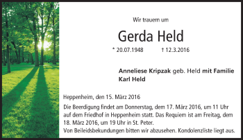 Traueranzeige von Gerda Held von trauer.echo-online.de