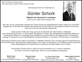 Traueranzeige von Günter Schork von trauer.echo-online.de