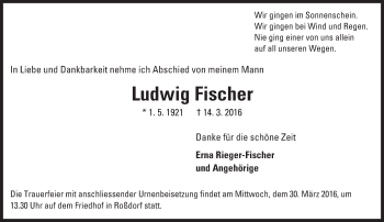 Traueranzeige von Ludwig Fischer von trauer.echo-online.de