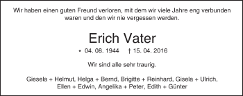 Traueranzeige von Erich Vater von trauer.echo-online.de