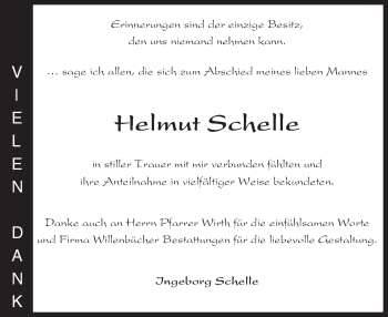Traueranzeige von Helmut Schelle von trauer.echo-online.de