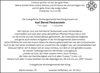 Traueranzeige von Karl Bernd Fleckenstein von trauer.echo-online.de