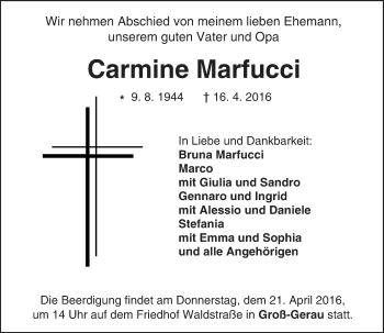 Traueranzeige von Carmine Marfucci von trauer.echo-online.de