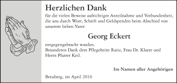 Traueranzeige von Georg Eckert von trauer.echo-online.de