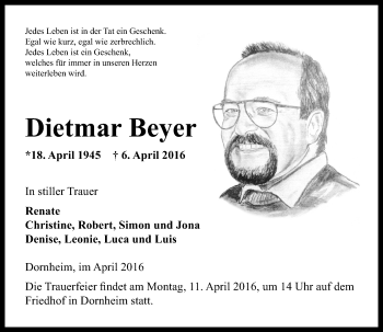 Traueranzeige von Dietmar Beyer von trauer.echo-online.de