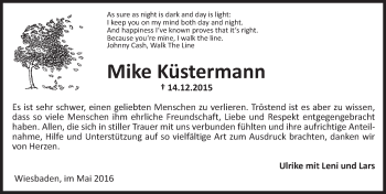 Traueranzeige von Mike Küstermann von  Wiesbaden komplett