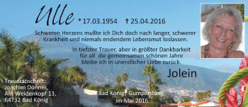 Traueranzeige von Ulle  von Trauerportal Echo Online