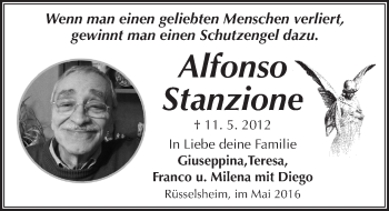 Traueranzeige von Alfonso Stanzione von  Mainspitze
