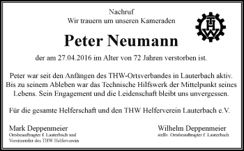 Traueranzeige von Peter Neumann von VRM Trauer