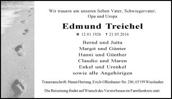 Traueranzeige von Edmund Treichel von  Wiesbaden komplett