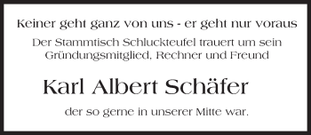 Traueranzeige von Karl Albert Schäfer von Trauerportal Echo Online