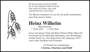 Traueranzeige von Heinz Wilhelm von  Wiesbaden komplett