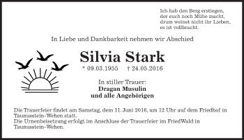 Traueranzeige von Silvia Stark von  Wiesbaden komplett