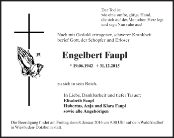 Traueranzeige von Engelbert Faupl von  Wiesbaden komplett
