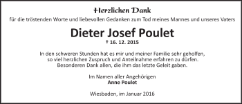 Traueranzeige von Dieter Josef Poulet von  Wiesbaden komplett